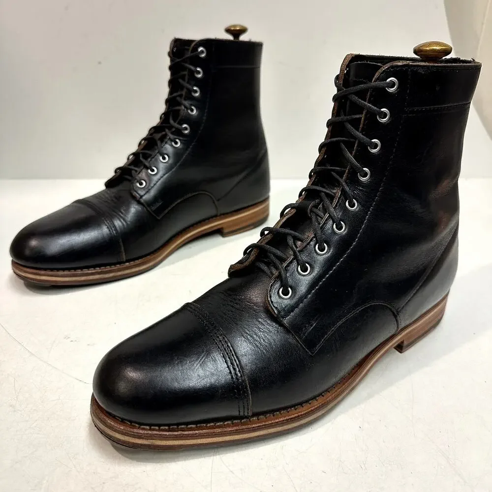 NEW HEELS Rancourt & Co. x Helm Wells Cap Toe Service Boot Horween Maine USA 9 D